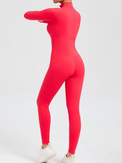 BUYCO Female Zipper Stand Collar Long-Sleeved Jumpsuit