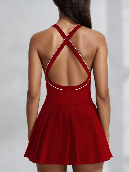 BUYCO Female Deep V Cross Strap Short Dress