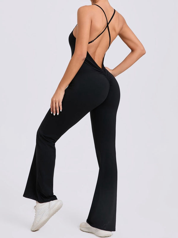 BUYCO Female Cross Back Flare Fit Jumpsuit