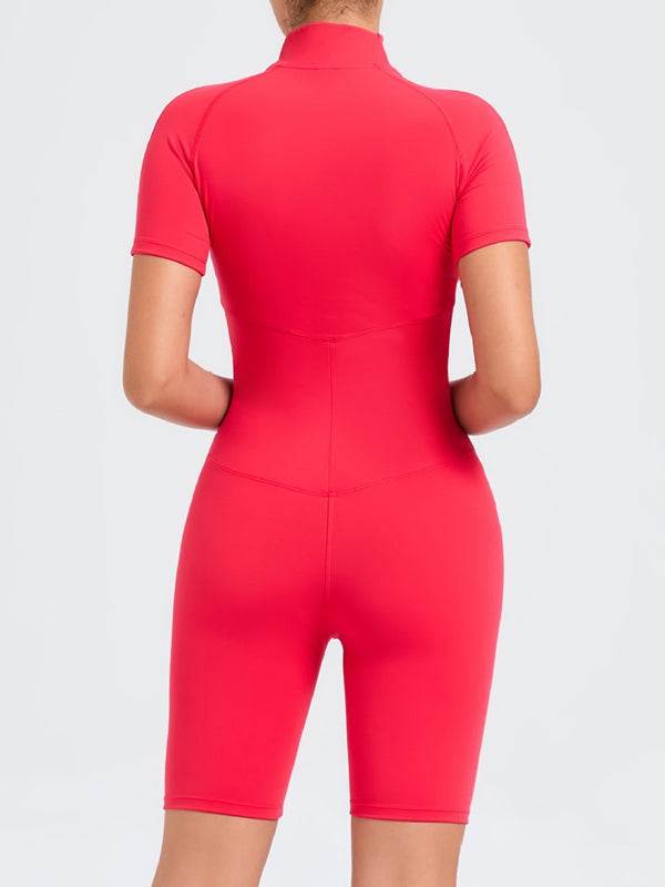 BUYCO Female Zipper Stand Collar Romper