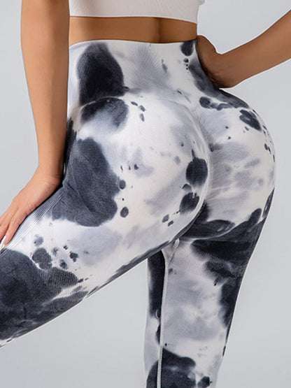 BUYCO Female Modern Tie-dye Quick Dry Hip-lift Leggings