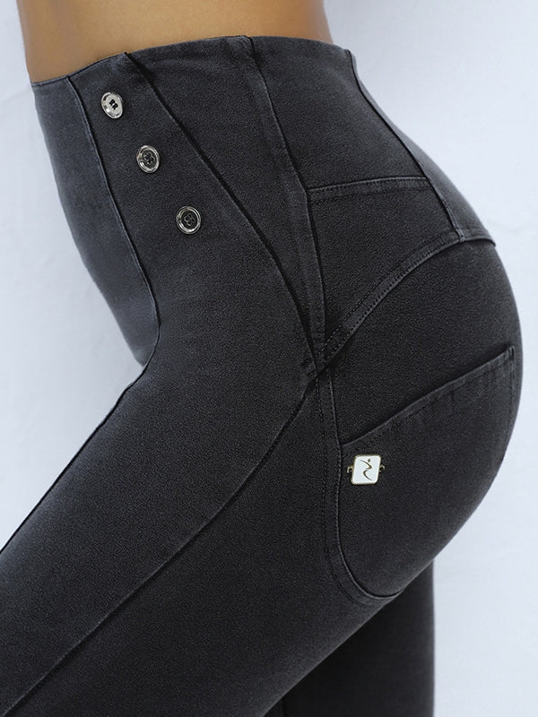 BUYCO Female Denim Fake Pocket Leggings