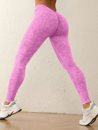 BUYCO Female Denim Deep V Back Ruched Back Leggings