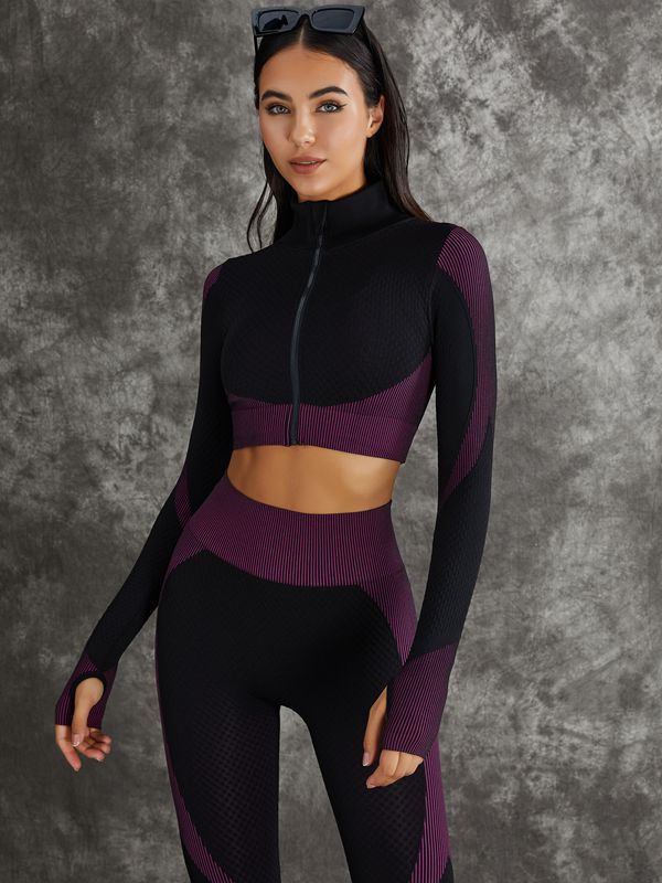 BUYCO Female 3 Pieces Long Sleeve Zippers Fitness Suits X Carmen⭐
