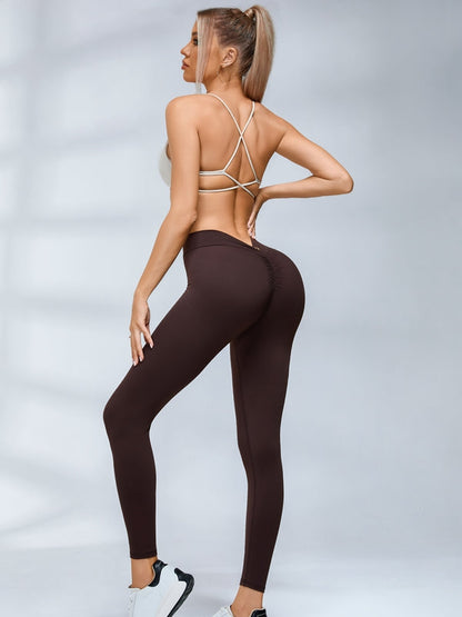 BUYCO Female Ruched Back Deep V Back Leggings