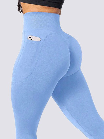BUYCO Female Pocket Seamless Ruched Back Leggings