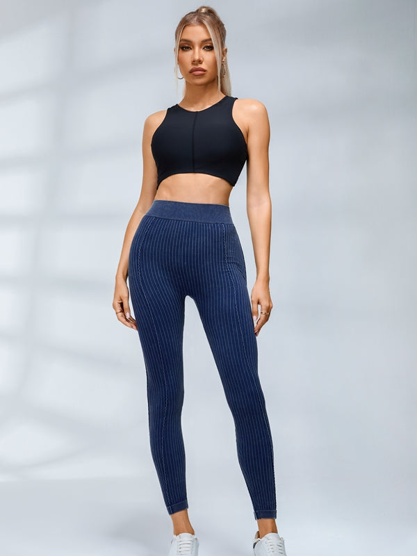BUYCO Female V-shaped Waist Ribbed High-waisted Hip-lift Ruched Back Tracksuit