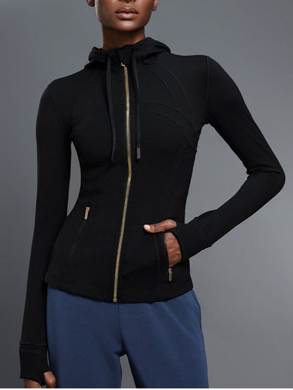 BUYCO Female Pocket Zipper With Hat Jacket