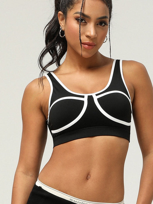 BUYCO Female Contrast Color Cutout Sports Bras