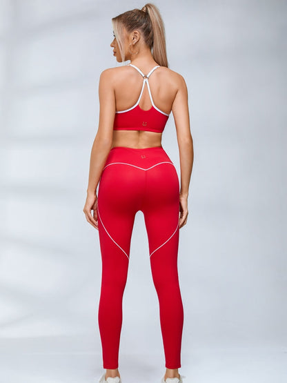 BUYCO Female Contrast Color Cross Back Sports Bras