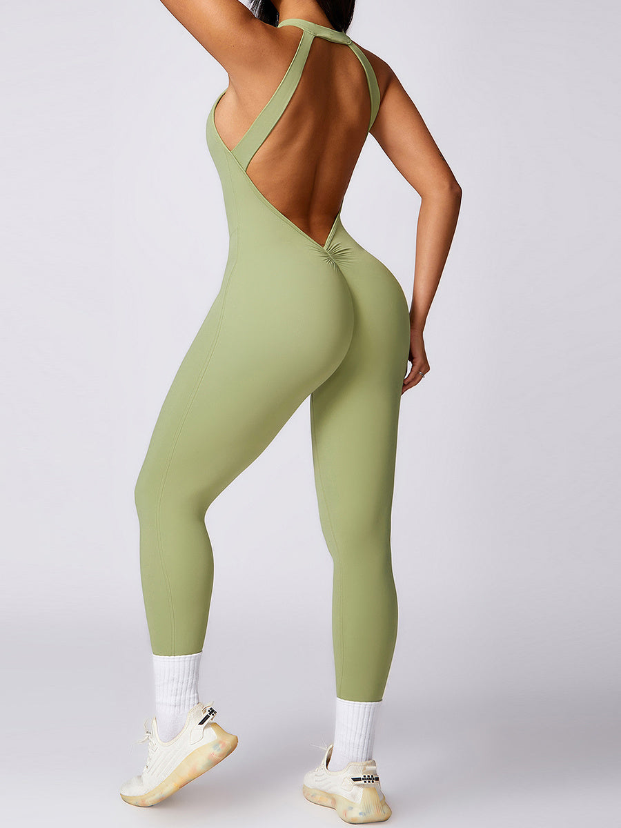 BUYCO Female Fitted Backless Ruched Back Jumpsuit
