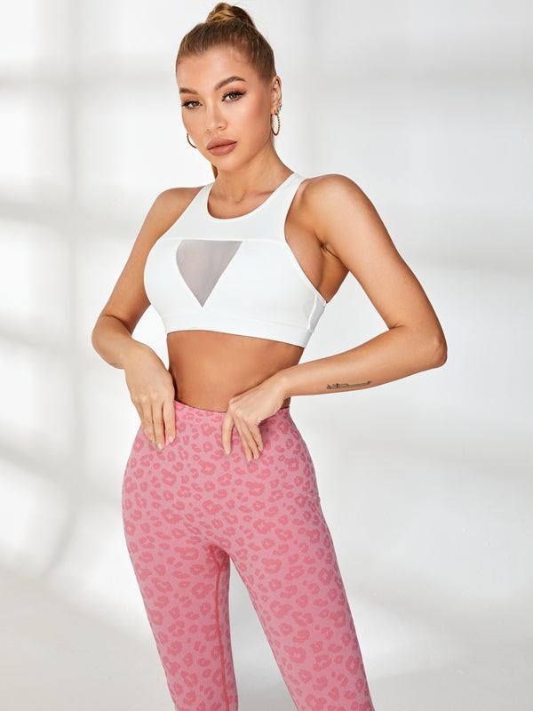 BUYCO Female Deep V Back Leopard Print Leggings