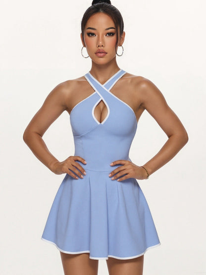 BUYCO Female Deep V Cross Strap Short Dress
