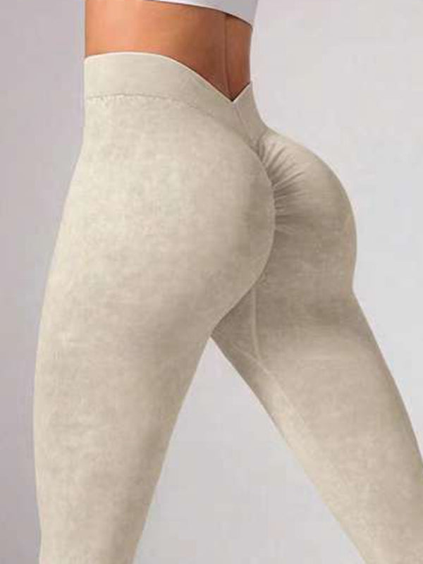 BUYCO Female Denim Deep V Back Ruched Back Leggings