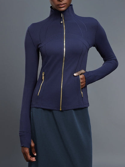 BUYCO Female Fitted Zipper Pocket Thumbhole Jacket