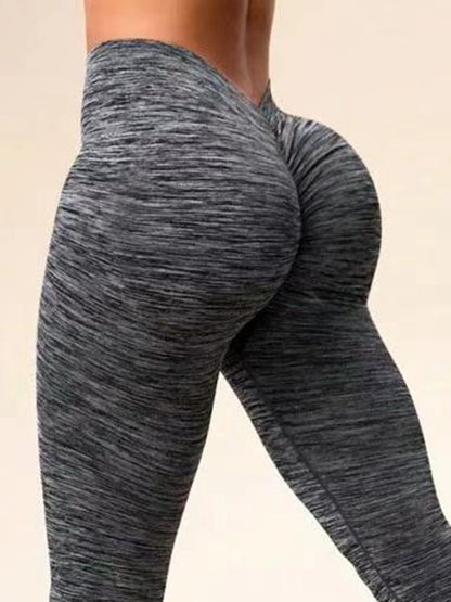 BUYCO Female Deep V Back Ruched Back Seamless Leggings