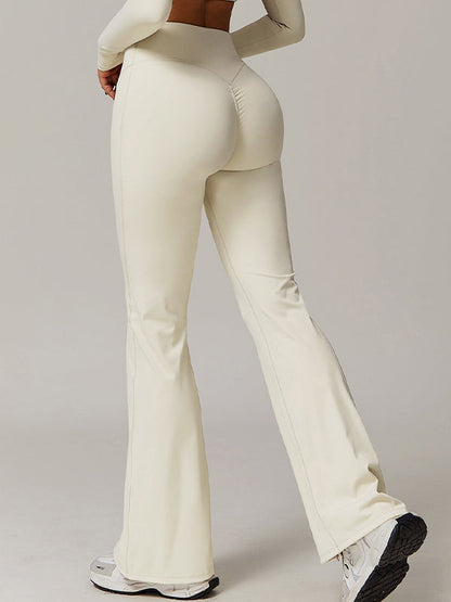 BUYCO Female Solid Color Flare High-rise Leggings