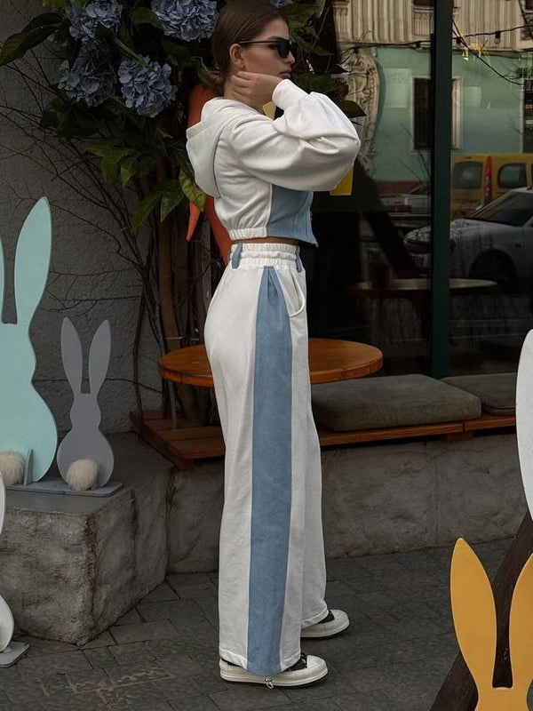 BUYCO Female Fitted Contrast Color Pocket Casual Tracksuit