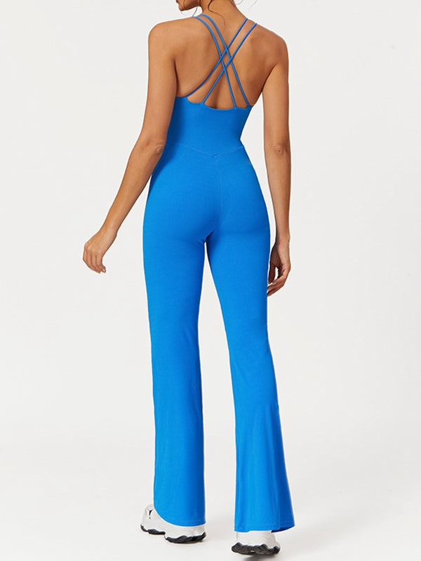 BUYCO Female Cross Back Flare Jumpsuit