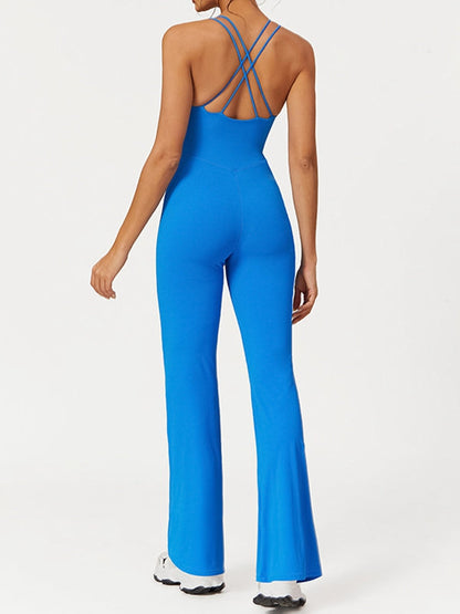 BUYCO Female Cross Back Flare Jumpsuit