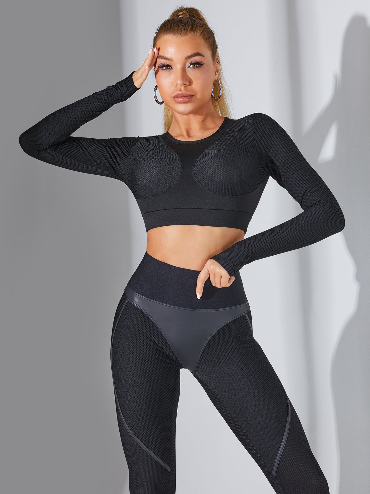 BUYCO Fly Eye Contrast Color High-rise Hip-lift Sportswear