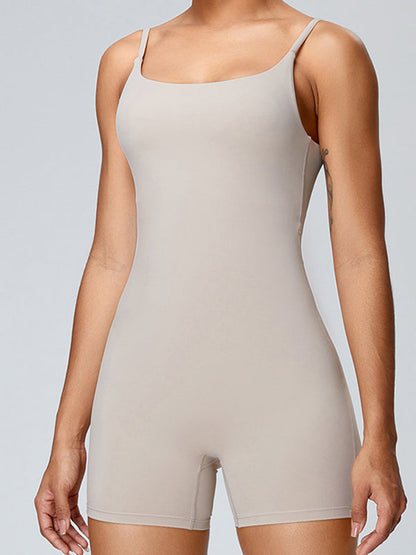BUYCO Female Backless U Collar Quick Dry Nude Sensation Romper