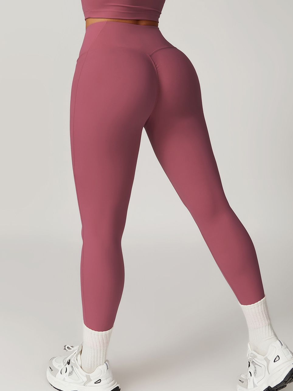 BUYCO Female High-waisted Hip-lift Quick Dry Elastic Tight Ruched Back Leggings