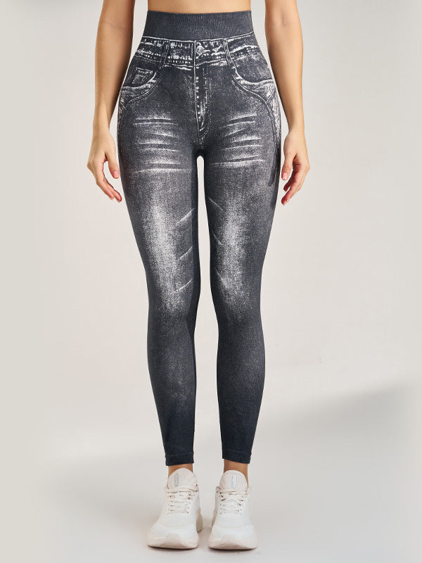 BUYCO Female Denim Hip-lift High-waisted Leggings