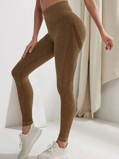 BUYCO Female Seamless Hip-lift Ruched Back Elastic tight Leggings