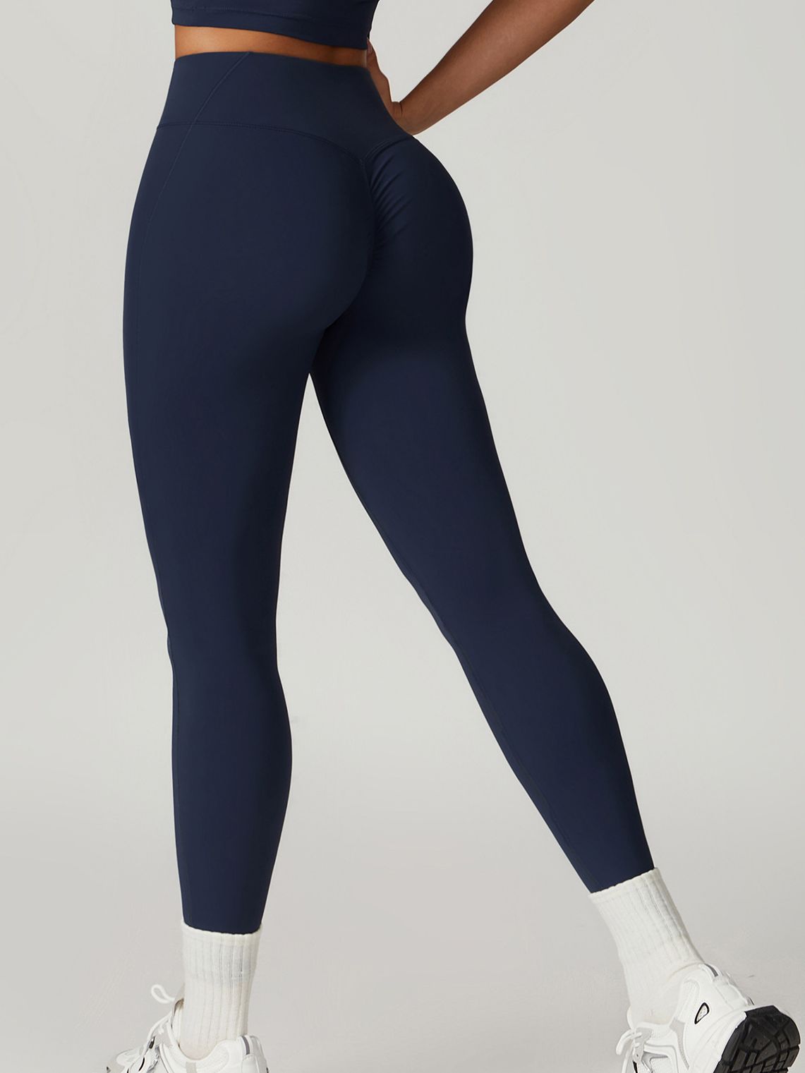 BUYCO Female High-waisted Hip-lift Quick Dry Elastic Tight Ruched Back Leggings