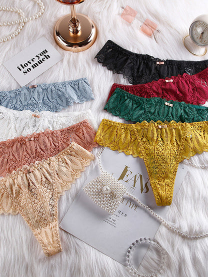 BUYCO Femal Roman-Knot Lace T-back Panties