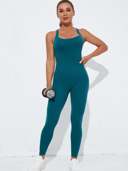 BUYCO Female Cross Back Hollow Out Quick Dry Jumpsuit
