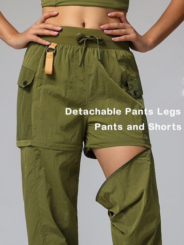 BUYCO Female Drawstring Pocket Casual Cargo 2 in 1 Design Pants