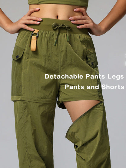 BUYCO Female Drawstring Pocket Casual Cargo 2 in 1 Design Pants