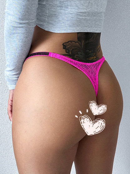 BUYCO Female Glossy Diamond Lace Panties