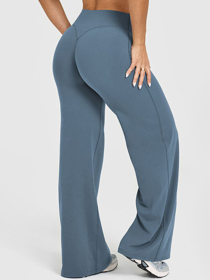 BUYCO Female Solid Color Casual Loose Flare High-rise Leggings