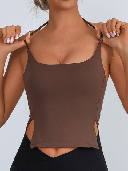 BUYCO Female Adjustable Strap Halter Backless Quick Dry Sports Bras