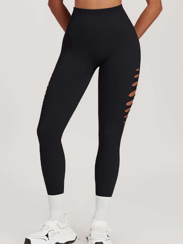 BUYCO Female Hollow Out Hip-lift Quick-dry High-waisted Seamless Leggings