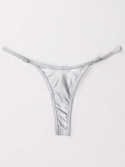 BUYCO Female Glossy PU T-back Panties