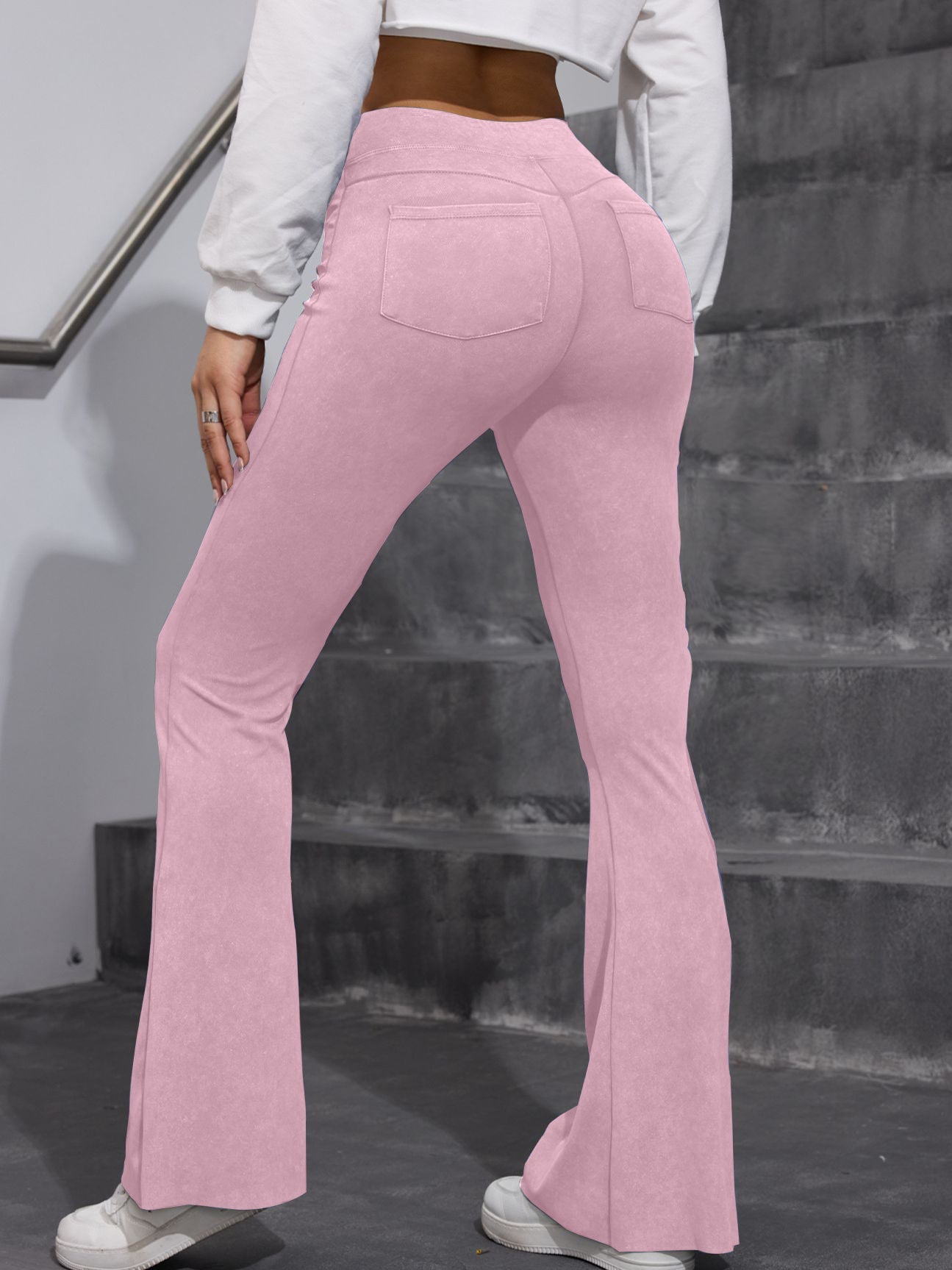 BUYCO Female Hip-lift Denim Elastic Tight Flare Leggings