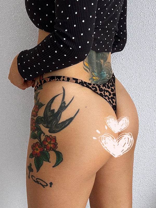 BUYCO Female Fitted Solid Color Print T-Back Panties