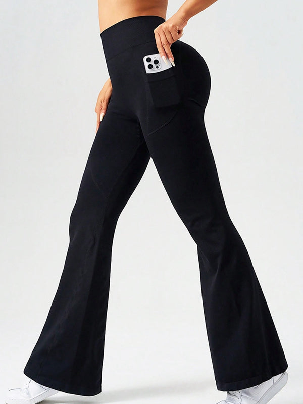 BUYCO Female Flare Pocket High-waisted Leggings