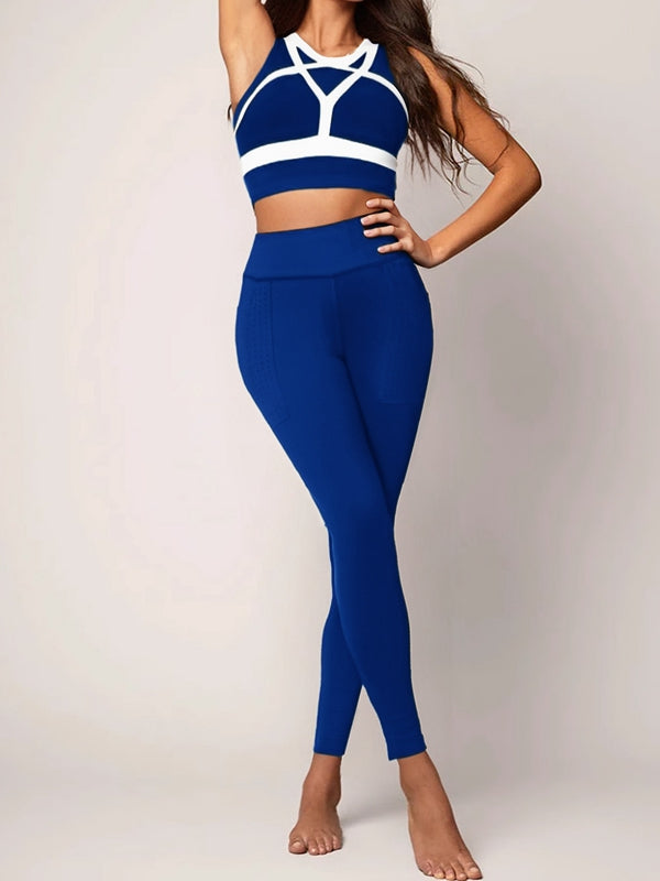 BUYCO Female Contrast Color High-support  Yoga Sportswear