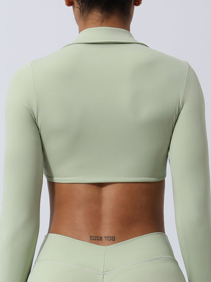 BUYCO Female Twist Breathable with Chest Pads Yoga Long Sleeves