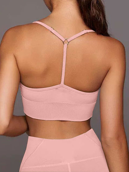 BUYCO Female Solid Color Unique Folds Sports Bras