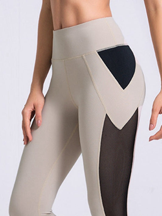 BUYCO Female Contrast Color Mesh Leggings