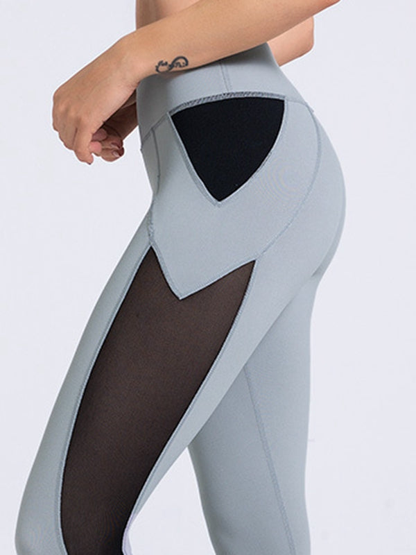 BUYCO Female Contrast Color Mesh Leggings