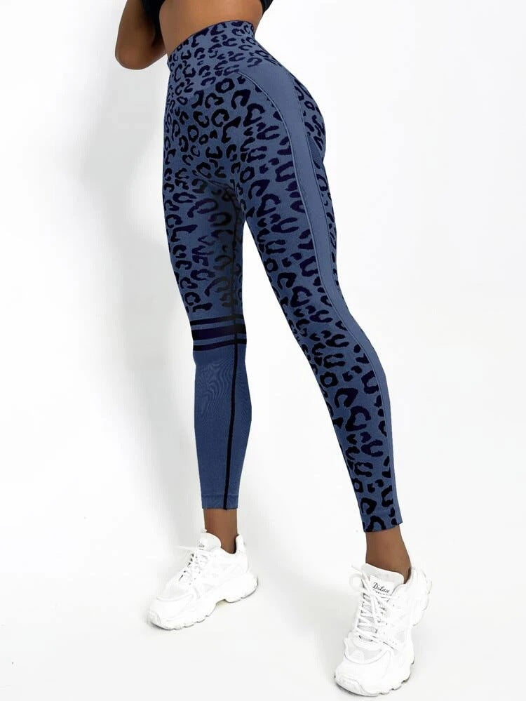 BUYCO Female Leopard Ruched Back Quick-dry Leggings