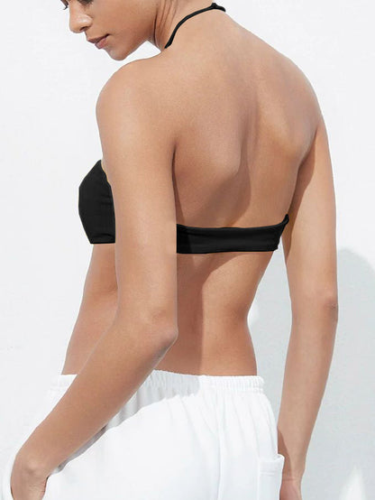 BUYCO Female Halter Folds Backless Sports Bras