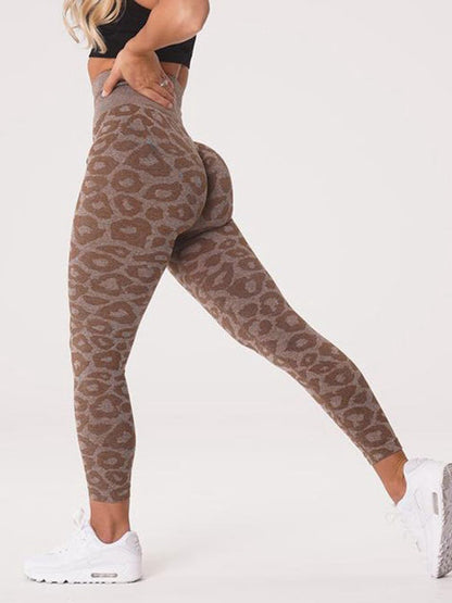 BUYCO Female Leopard Print Ruched Back Seamless Leggings